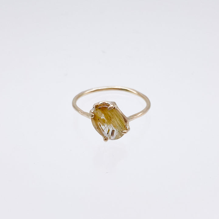 rutile quartz oval ring (#13)