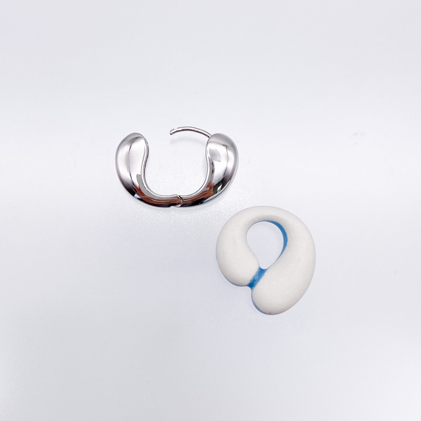 ceramic Succulent Earrings (Silver)