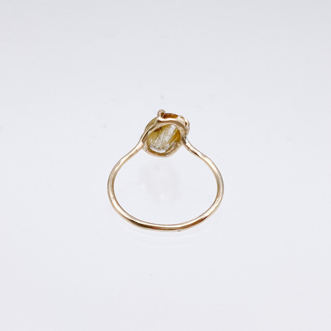 rutile quartz oval ring