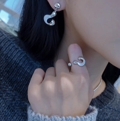 kifuku Question Earring-pierced earring-duoctria-unigem